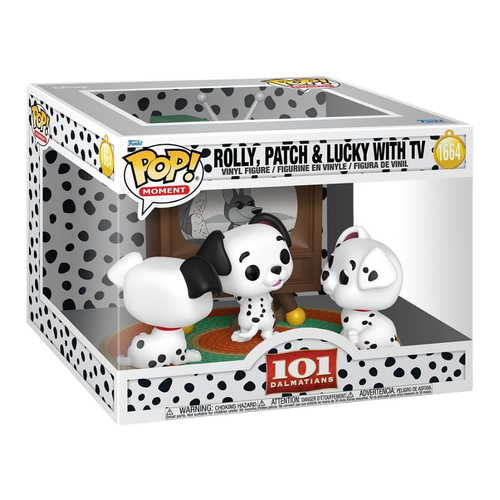 FUNKO POP! MOMENT DISNEY: 101 DÁLMATAS - ROLLY, PATCH Y LUCHY CON TV