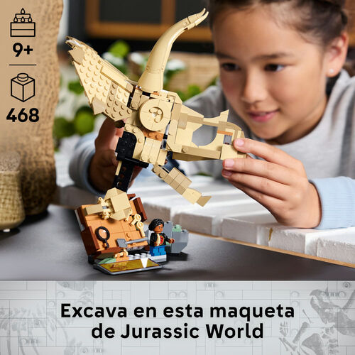 LEGO JURASSIC WORLD – FÓSILES DE DINOSAURIO: CRÁNEO DE TRICERATOPS
