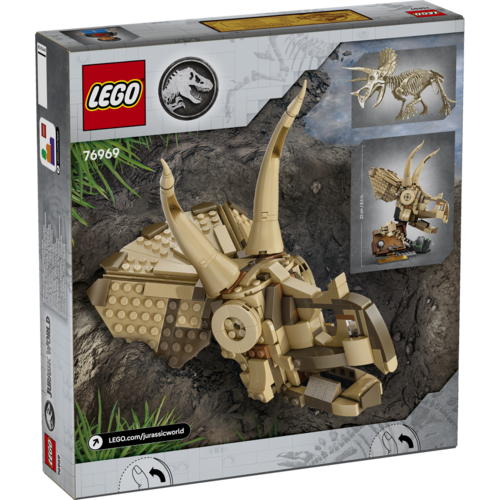 LEGO JURASSIC WORLD – FÓSILES DE DINOSAURIO: CRÁNEO DE TRICERATOPS