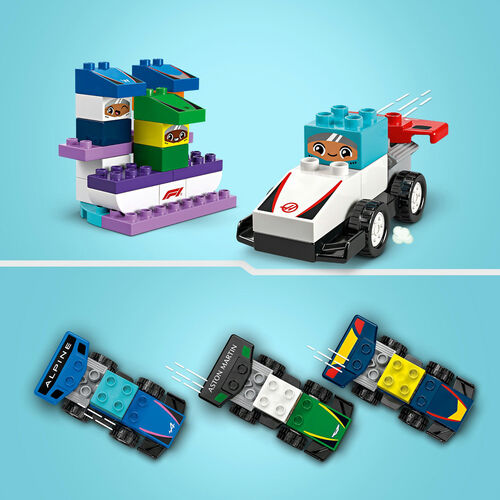 LEGO DUPLO - FORMULA 1: COCHES DE CARRERAS Y PILOTOS DEL EQUIPO DE F1
