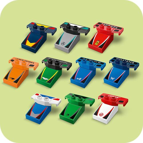 LEGO DUPLO - FORMULA 1: COCHES DE CARRERAS Y PILOTOS DEL EQUIPO DE F1