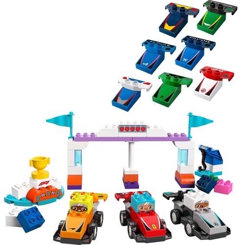 LEGO DUPLO - FORMULA 1: COCHES DE CARRERAS Y PILOTOS DEL EQUIPO DE F1