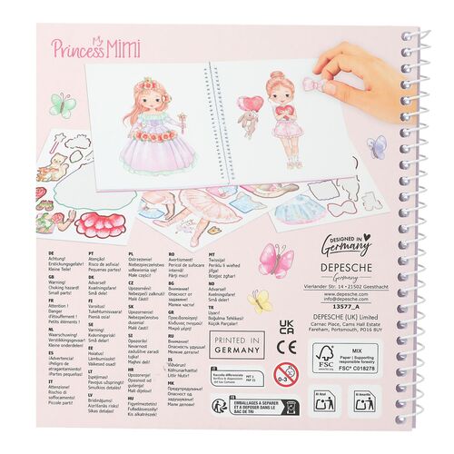 TOP MODEL CUADERNO DE PEGATINAS DRESS ME UP PRINCESS MIMI
