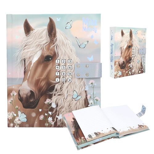 TOP MODEL - DIARIO CABALLO CON MARIPOSAS CON CÓDIGO SECRETO MISS MELODY