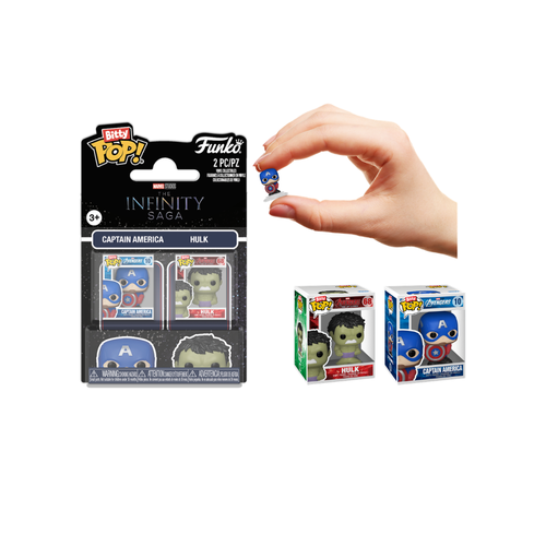 FUNKO BITTY POP 2PK MARVEL INFINITY SAGA- CAPITAN AMERICA & HULK
