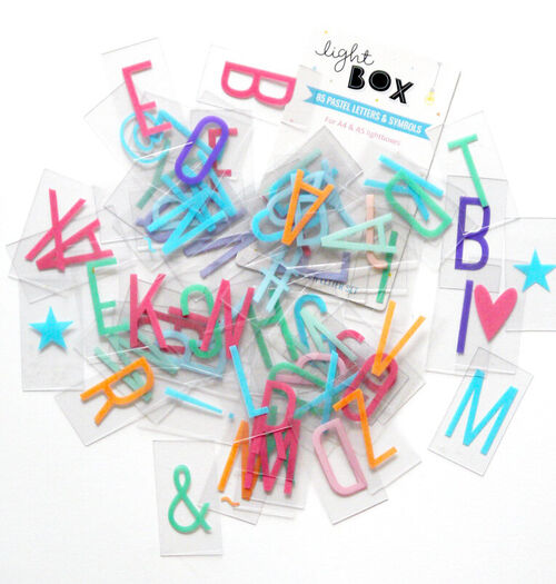LETRAS PARA CAJA DE LUZ COLORES PASTEL LTLE005