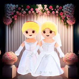 PELUCHE PLAYMOBIL - PAREJA DE NOVIAS DELUXE EDITION EXCLUSIVO PLAYMYCENTER-30 cm