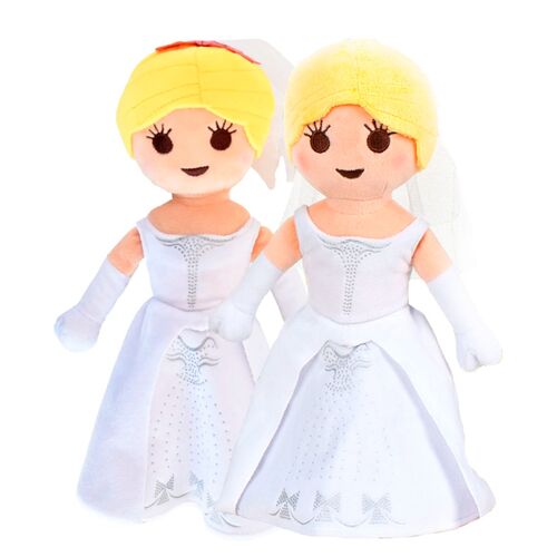 PELUCHE PLAYMOBIL - PAREJA DE NOVIAS DELUXE EDITION EXCLUSIVO PLAYMYCENTER-30 cm