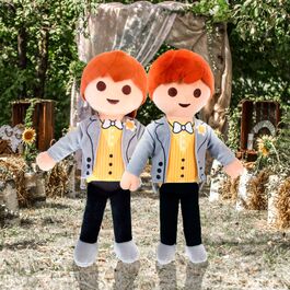 PELUCHE PLAYMOBIL - PAREJA DE NOVIOS CHICOS DELUXE EDITION EXCLUSIVO PLAYMYCENTER-30 cm