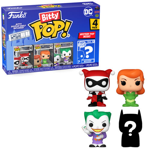 FUNKO BITTY POP! BATMAN - HARLEY QUINN, POISON IVY, THE JOKER Y ¿?