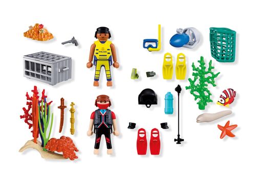 PLAYMOBIL - POLICÍA BUZO CON TESORO