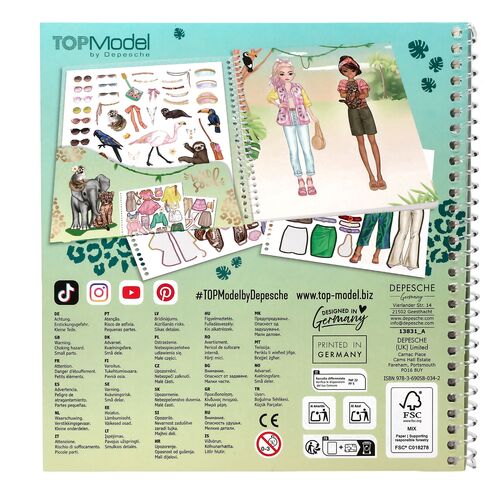 TOP MODEL - CUADERNO DE PEGATINAS DRESS ME UP SAFARI