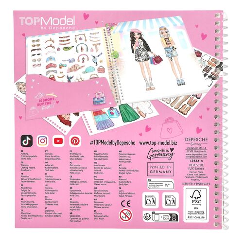 TOP MODEL - CUADERNO DE PEGATINAS DRESS ME UP SHOPPING TOUR