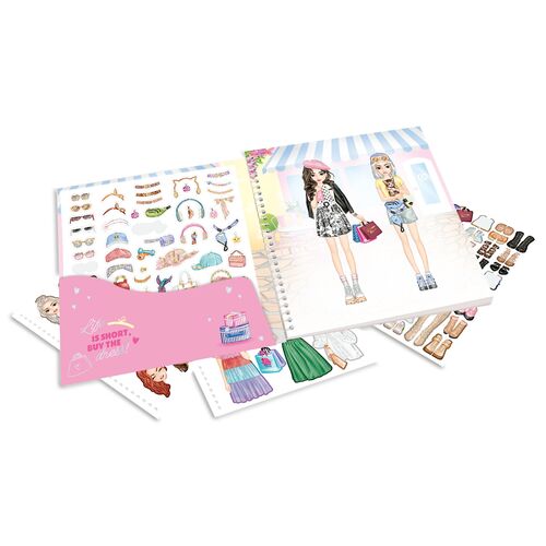 TOP MODEL - CUADERNO DE PEGATINAS DRESS ME UP SHOPPING TOUR