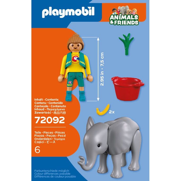 PLAYMOBIL - ZOO: ELEFANTE BEBÉ Y CUIDADORA