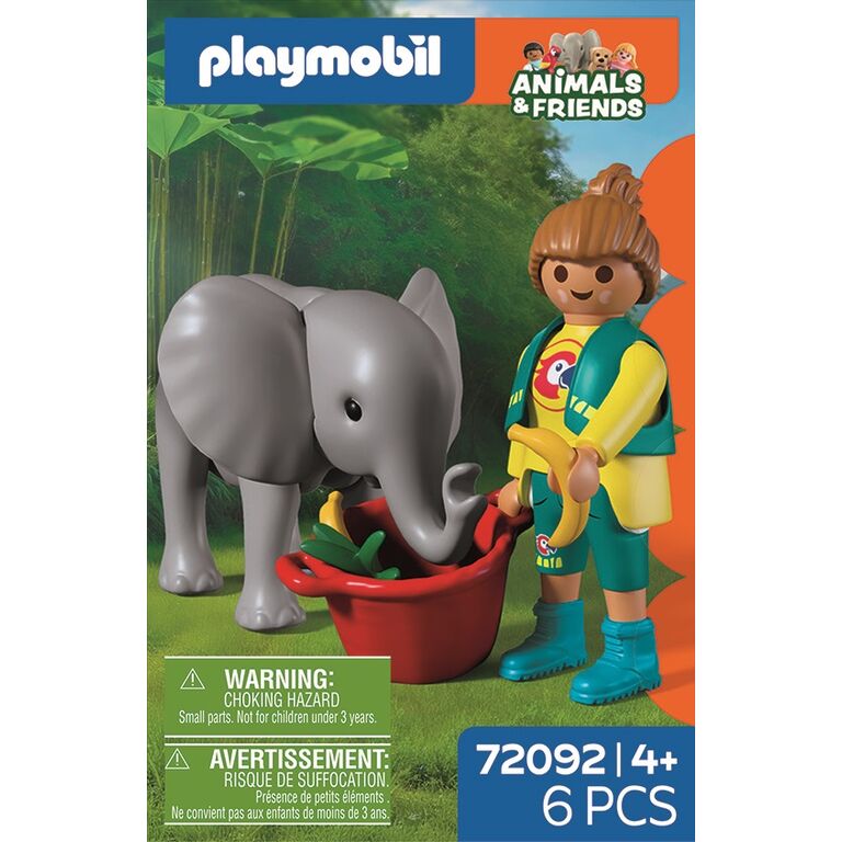 PLAYMOBIL - ZOO: ELEFANTE BEBÉ Y CUIDADORA