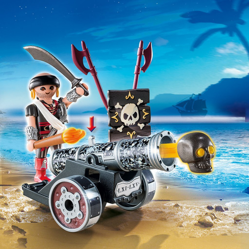 PLAYMOBIL - CAÑÓN NEGRO CON PIRATA