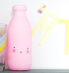 MINI LÁMPARA BOTELLA A LITTLE LOVELY COMPANY - ROSA 18 CM