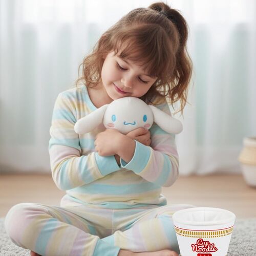 PELUCHE HELLO KITTY - CINNAMOROLL CUP NOODLES 16 CM