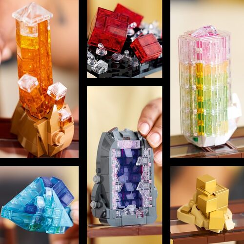 LEGO IDEAS - COLECCIÓN DE MINERALES - 6 ROCAS: AMATISTA, FLOURITA Y CUARZO