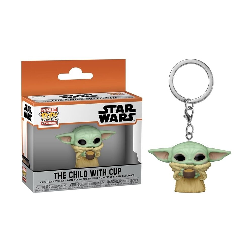 FUNKO POCKET POP! LLAVERO: THE MANDALORIAN - EL NIÑO CON COPA