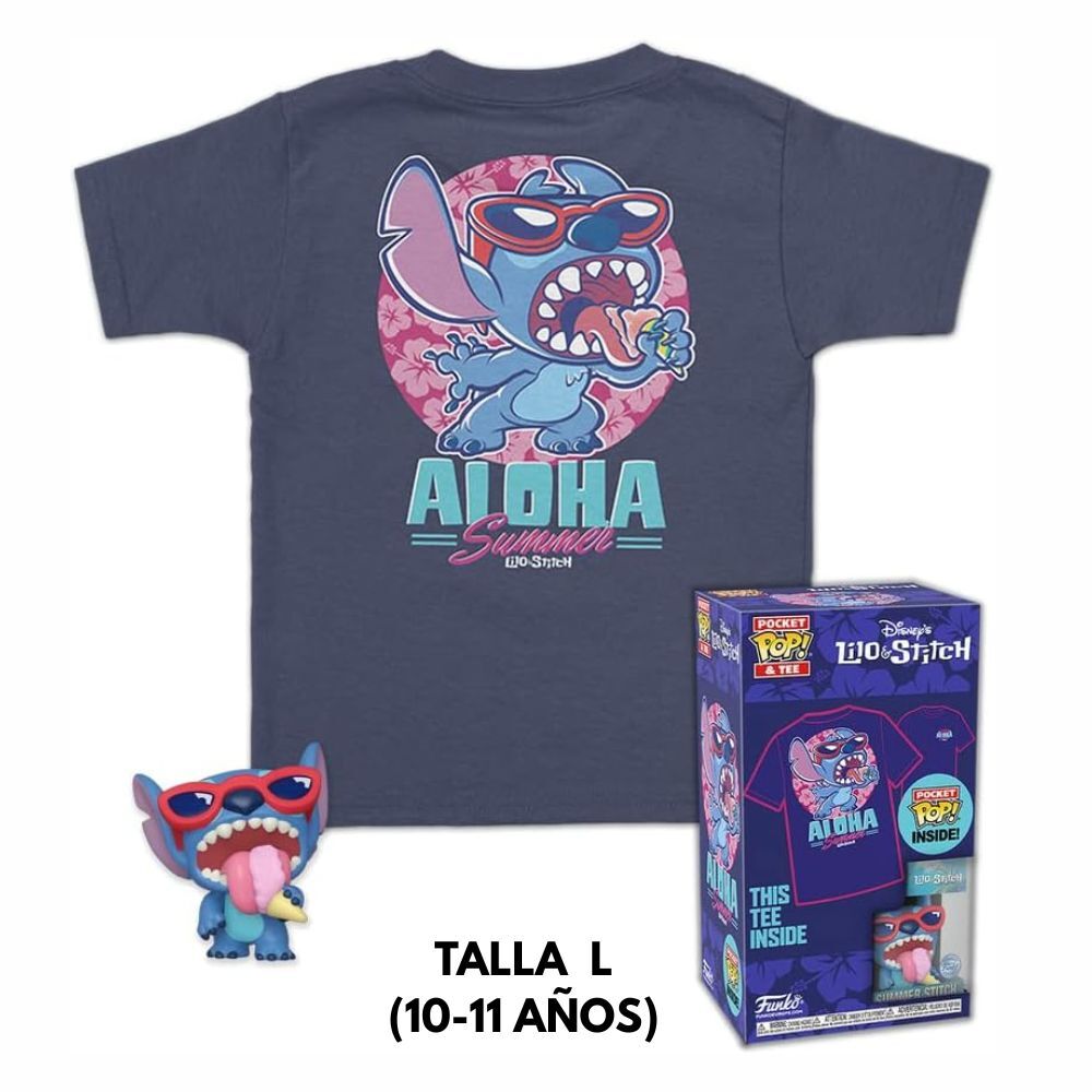 FUNKO POCKET POP! STITCH EXCLUSIVO + CAMISETA INFANTIL TALLA L STITCH (10-11 AÑOS)