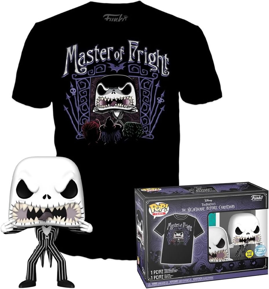 FUNKO POP! TEES & VINYL DISNEY PESADILLA ANTES DE NAVIDAD - JACK SKELLINGTON (GLOW IN THE DARK) - CAMISETA TALLA M