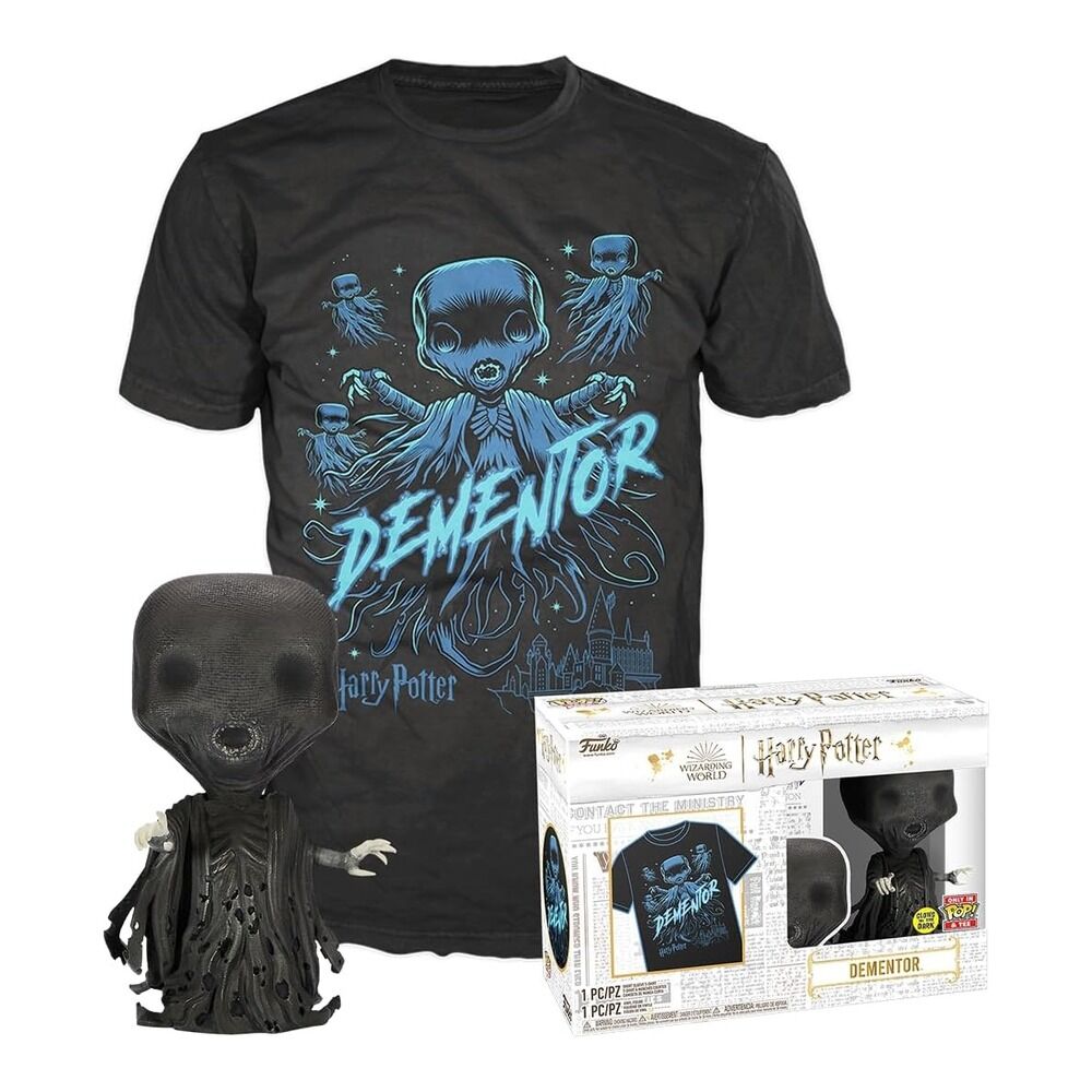 FUNKO POP! TEES & VINYL HARRY POTTER - DEMENTOR (GLOW IN THE DARK) + CAMISETA TALLA L