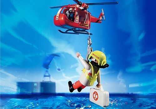 PLAYMOBIL 4428 HELICÓPTERO Y LANCHA DE SALVAMENTO MARÍTIMO
