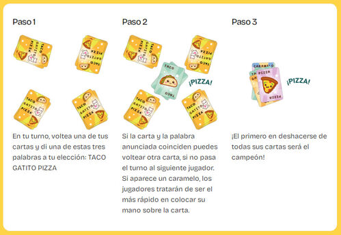 JUEGO TACO, GATITO, PIZZA