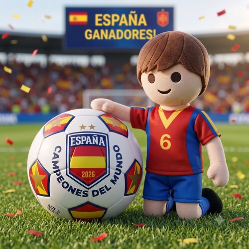 PELUCHE PLAYMOBIL JUGADOR DE FÚTBOL ESPAÑA - SERIE LIMITADA EXCLUSIVO PLAYMYCENTER