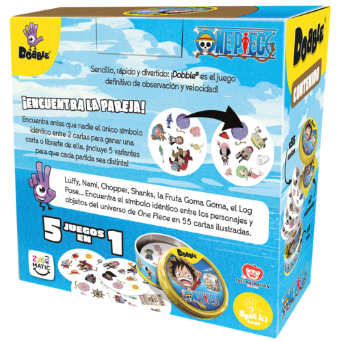 DOBBLE ONE PIECE - JUEGO DE CARTAS CON PERSONAJES ONE PIECE