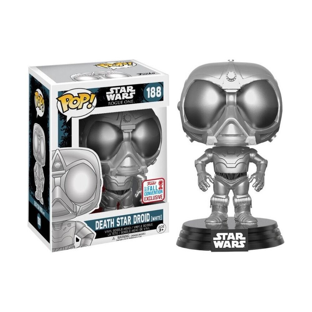 FUNKO POP! STAR WARS ROGUE ONE - DROIDE DE ESTRELLA DE LA MUERTE BLANCO (CROMADO) EXCLUSIVO NYCC 2017
