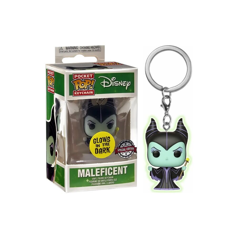 FUNKO POCKET POP! LLAVERO DISNEY - MALÉFICA (BRILLA EN LA OSCURIDAD) EXCLUSIVO