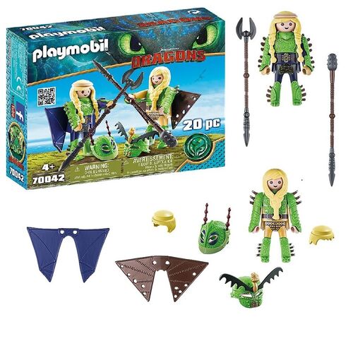 PLAYMOBIL - DRAGONS: CHUSCO Y BRUSCA CON TRAJE VOLADOR