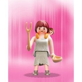 PLAYMOBIL - MAMÁ PREHISTÓRICA CON BEBÉ - SOBRE SORPRESA SERIE 1 NIÑAS