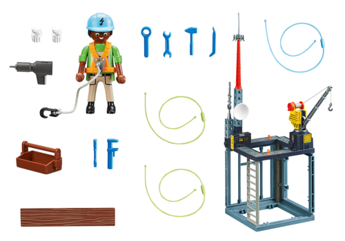 PLAYMOBIL - SET DE INICIO CONSTRUCCIÓN CON GRÚA