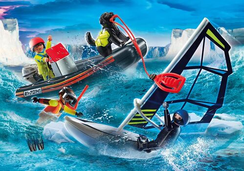 PLAYMOBIL - RESCATE MARÍTIMO: RESCATE POLAR CON BOTE