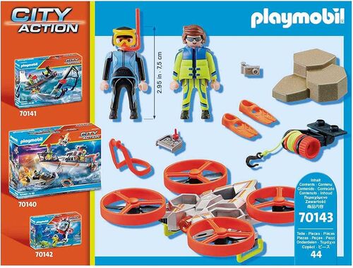 PLAYMOBIL - RESCATE MARÍTIMO: BUZO CON DRON DE RESCATE