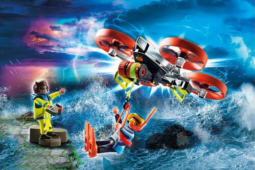 PLAYMOBIL - RESCATE MARÍTIMO: BUZO CON DRON DE RESCATE