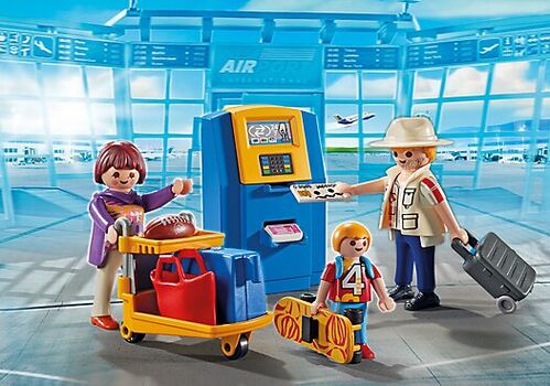 PLAYMOBIL - FAMILIA Y MÁQUINA DE REGISTRO AUTOMÁTICO