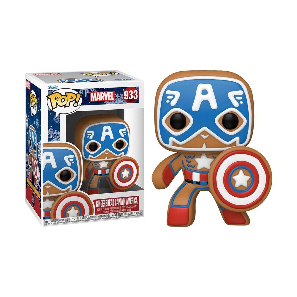 FUNKO POP! MARVEL: NAVIDAD - CAPTAIN AMERICA DE JENGIBRE