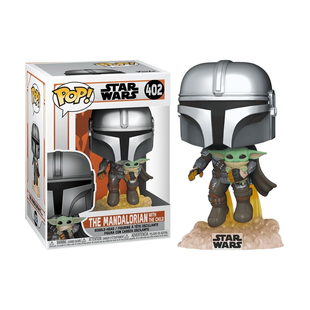 FUNKO POP! STAR WARS: THE MANDALORIAN - MANDALORIANO VOLANDO CON GROGU (BABY YODA)