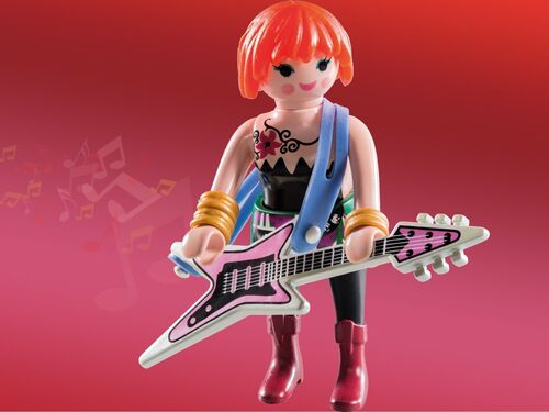 PLAYMOBIL 5597-12 SOBRE SORPRESA SERIE 8 NIÑAS - ROCKERA GUITARRISTA