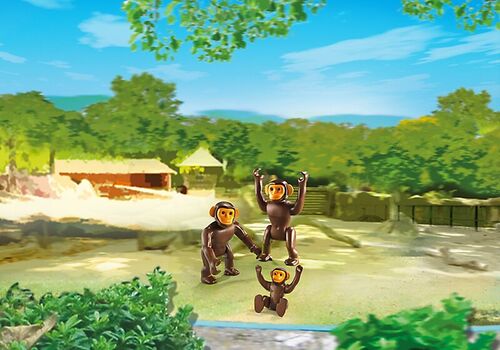 PLAYMOBIL - 2 CHIMPANCÉS CON BEBÉ