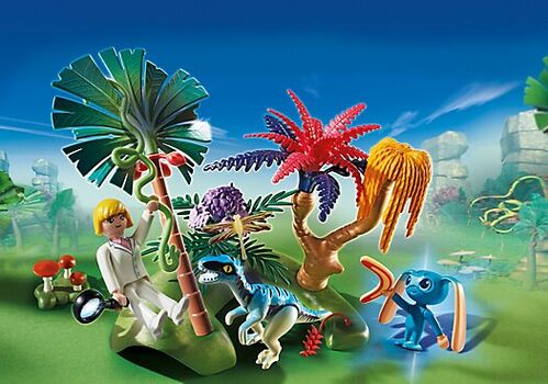 PLAYMOBIL - SUPER 4: ISLA PERDIDA CON ALIEN Y RAPTOR
